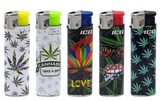 detail 32492 Zapalovač ICQ X5 Cannabis-50/BAL