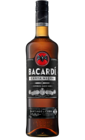 detail Rum Bacardi Carta Neg. 37,5% 1L